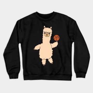 Alpaca with basketball Crewneck Sweatshirt